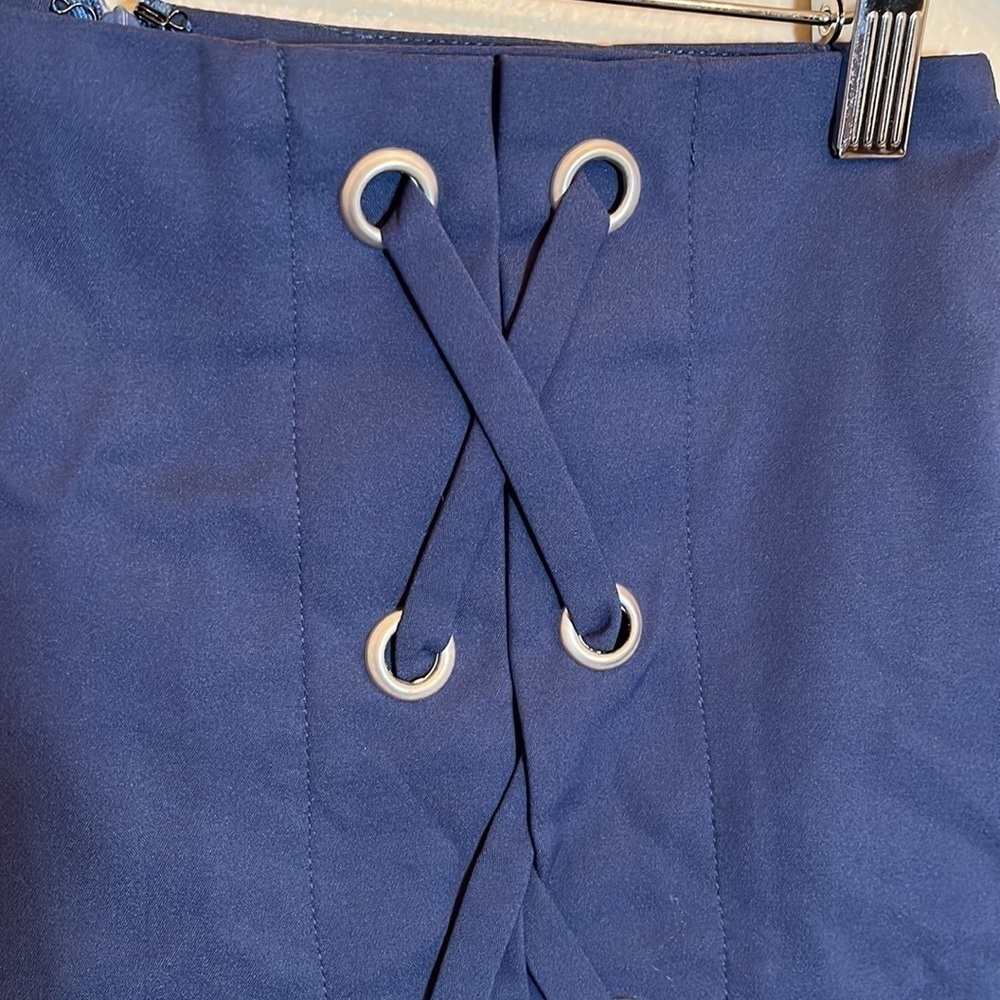 By the Way. Blue Mini Skirt - Picture 2 of 10
